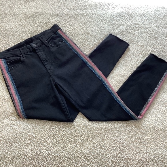 Mother Guilty Glitter Racer Looker Jeans Sz-26 - Picture 1 of 9